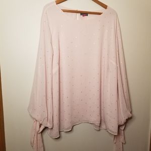 Vince Camuto Pink and Gold Balloon sleeve shirt, 3X